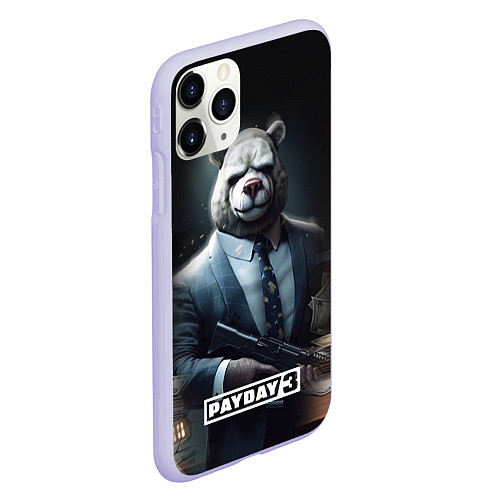 Чехол iPhone 11 Pro матовый Payday3 bear / 3D-Светло-сиреневый – фото 2