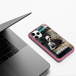 Чехол iPhone 11 Pro матовый Payday 3 dog, цвет: 3D-малиновый — фото 2