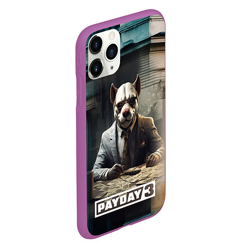 Чехол iPhone 11 Pro матовый Payday 3 dog / 3D-Фиолетовый – фото 2