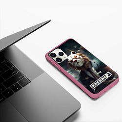 Чехол iPhone 11 Pro матовый Payday 3 lion, цвет: 3D-малиновый — фото 2