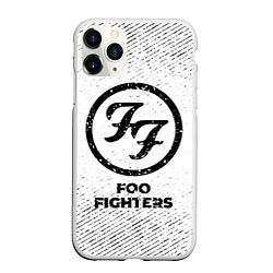 Чехол iPhone 11 Pro матовый Foo Fighters с потертостями на светлом фоне, цвет: 3D-белый