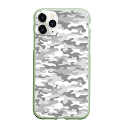 Чехол iPhone 11 Pro матовый Камуфляж серый, цвет: 3D-салатовый
