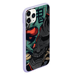 Чехол iPhone 11 Pro матовый Демон самурай - Они, цвет: 3D-светло-сиреневый — фото 2