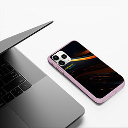 Чехол iPhone 11 Pro матовый Cyberpunk 2077 phantom liberty black gold logo, цвет: 3D-розовый — фото 2