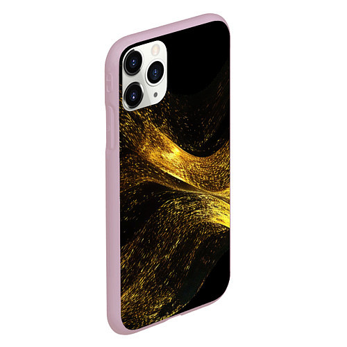 Чехол iPhone 11 Pro матовый Золотая пыльца / 3D-Розовый – фото 2