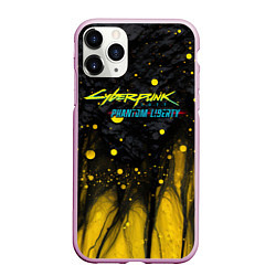 Чехол iPhone 11 Pro матовый Cyberpunk 2077 phantom liberty black gold