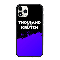 Чехол iPhone 11 Pro матовый Thousand Foot Krutch purple grunge, цвет: 3D-черный