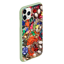 Чехол iPhone 11 Pro матовый Камни и драгоценности, цвет: 3D-салатовый — фото 2