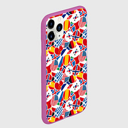 Чехол iPhone 11 Pro матовый Флаги стран мира, цвет: 3D-фиолетовый — фото 2