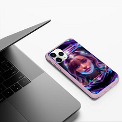 Чехол iPhone 11 Pro матовый Девушка в кристалле, цвет: 3D-розовый — фото 2