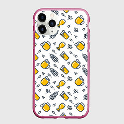 Чехол iPhone 11 Pro матовый Пиво пенное, цвет: 3D-малиновый
