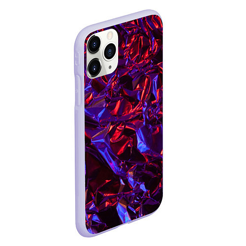 Чехол iPhone 11 Pro матовый Текстура кристалла / 3D-Светло-сиреневый – фото 2