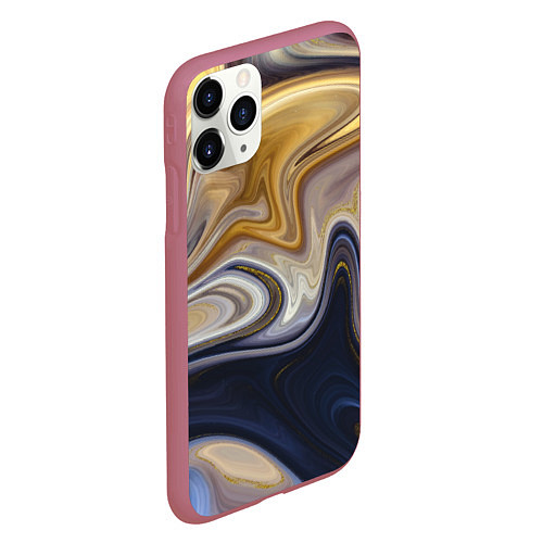 Чехол iPhone 11 Pro матовый Fantasy waves / 3D-Малиновый – фото 2