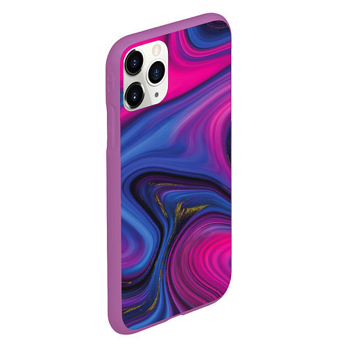 Чехол iPhone 11 Pro матовый Pink blue style / 3D-Фиолетовый – фото 2