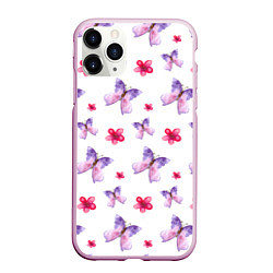 Чехол iPhone 11 Pro матовый Spring butterflies