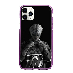 Чехол iPhone 11 Pro матовый Lil Peep in the dark, цвет: 3D-фиолетовый