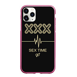 Чехол iPhone 11 Pro матовый Sex Time, цвет: 3D-малиновый