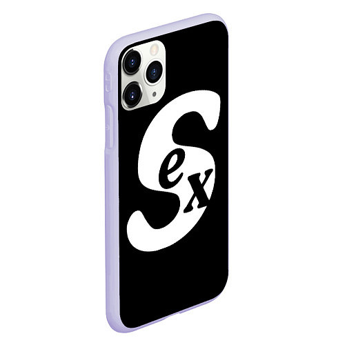 Чехол iPhone 11 Pro матовый SEX надпись / 3D-Светло-сиреневый – фото 2