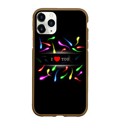 Чехол iPhone 11 Pro матовый I love you - секс, цвет: 3D-коричневый