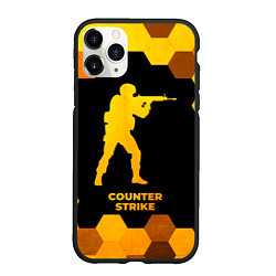 Чехол iPhone 11 Pro матовый Counter Strike - gold gradient, цвет: 3D-черный