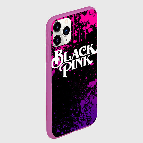 Чехол iPhone 11 Pro матовый Blackpink - neon / 3D-Фиолетовый – фото 2