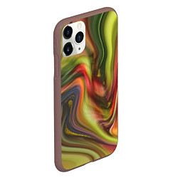 Чехол iPhone 11 Pro матовый Abstraction waves, цвет: 3D-коричневый — фото 2