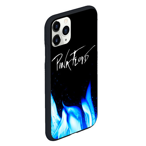 Чехол iPhone 11 Pro матовый Pink Floyd blue fire / 3D-Черный – фото 2