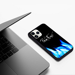 Чехол iPhone 11 Pro матовый Pink Floyd blue fire, цвет: 3D-черный — фото 2