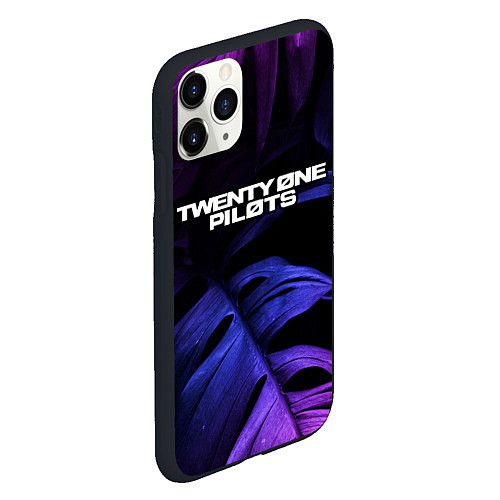 Чехол iPhone 11 Pro матовый Twenty One Pilots neon monstera / 3D-Черный – фото 2