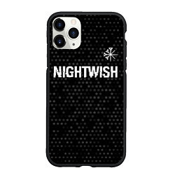 Чехол iPhone 11 Pro матовый Nightwish glitch на темном фоне: символ сверху, цвет: 3D-черный