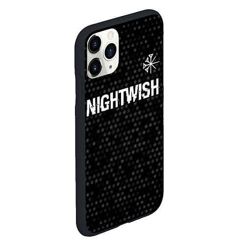 Чехол iPhone 11 Pro матовый Nightwish glitch на темном фоне: символ сверху / 3D-Черный – фото 2