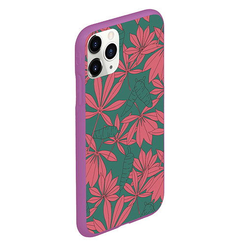 Чехол iPhone 11 Pro матовый Pink nature / 3D-Фиолетовый – фото 2