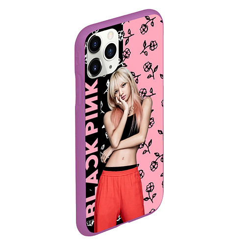 Чехол iPhone 11 Pro матовый Blackpink - Lalisa / 3D-Фиолетовый – фото 2