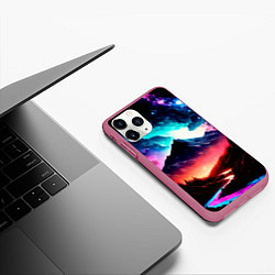 Чехол iPhone 11 Pro матовый Волшебный пейзаж, цвет: 3D-малиновый — фото 2