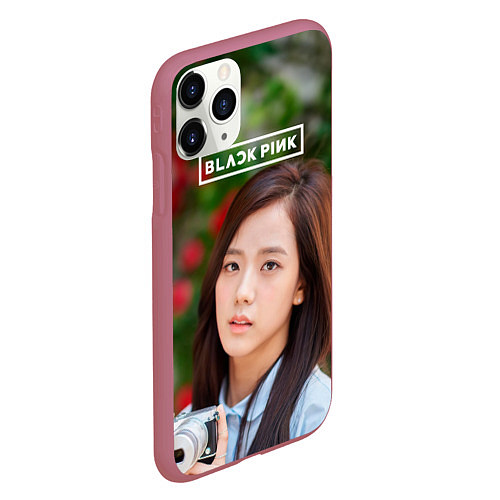 Чехол iPhone 11 Pro матовый Blackpink Jisoo / 3D-Малиновый – фото 2