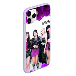 Чехол iPhone 11 Pro матовый Blackpink flowers, цвет: 3D-светло-сиреневый — фото 2