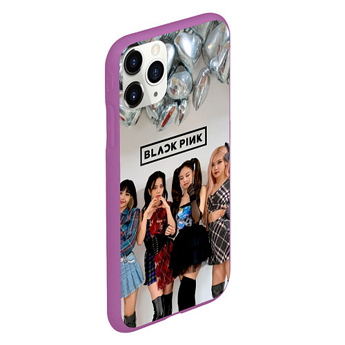 Чехол iPhone 11 Pro матовый Blackpink girls / 3D-Фиолетовый – фото 2