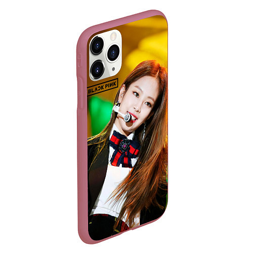 Чехол iPhone 11 Pro матовый Blackpink Jennie Kim / 3D-Малиновый – фото 2