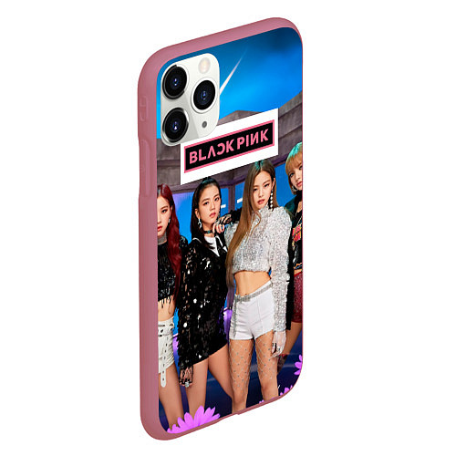 Чехол iPhone 11 Pro матовый Kpop Blackpink / 3D-Малиновый – фото 2