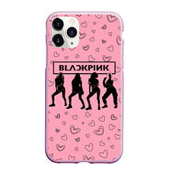 Чехол iPhone 11 Pro матовый Blackpink силуэт, цвет: 3D-розовый