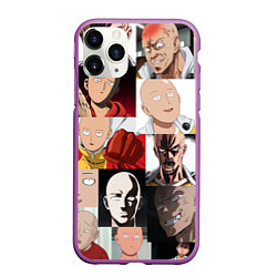 Чехол iPhone 11 Pro матовый Saitama - many faces, цвет: 3D-фиолетовый