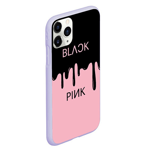 Чехол iPhone 11 Pro матовый Blackpink - краски / 3D-Светло-сиреневый – фото 2