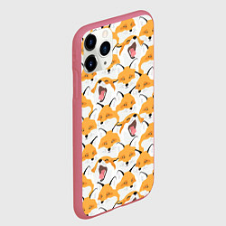 Чехол iPhone 11 Pro матовый Хитрые лисы, цвет: 3D-малиновый — фото 2