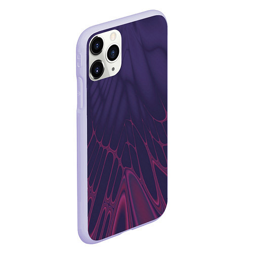 Чехол iPhone 11 Pro матовый Лучи - фиолетовый и розовый - Хуф и Ся / 3D-Светло-сиреневый – фото 2