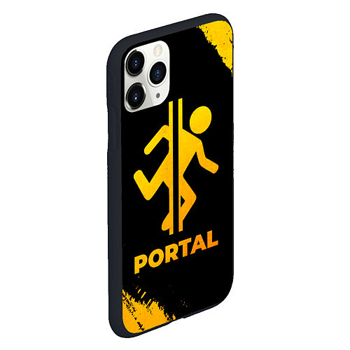 Чехол iPhone 11 Pro матовый Portal - gold gradient / 3D-Черный – фото 2