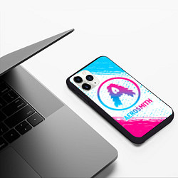 Чехол iPhone 11 Pro матовый Aerosmith neon gradient style, цвет: 3D-черный — фото 2