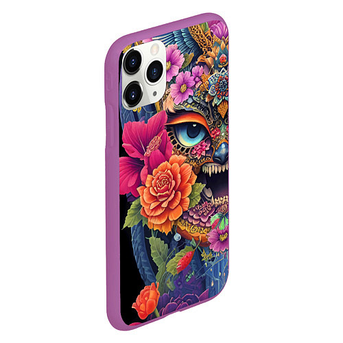 Чехол iPhone 11 Pro матовый Irezumi - Japan - tattoo / 3D-Фиолетовый – фото 2