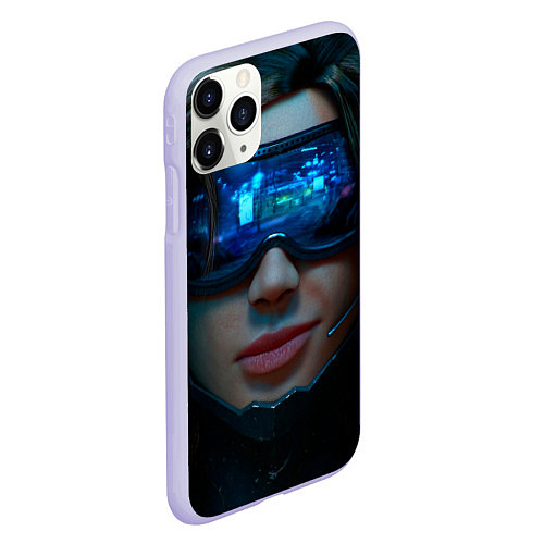 Чехол iPhone 11 Pro матовый Cybergirl / 3D-Светло-сиреневый – фото 2