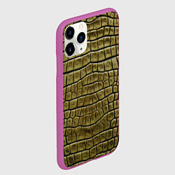 Чехол iPhone 11 Pro матовый Текстура кожи крокодила, цвет: 3D-фиолетовый — фото 2
