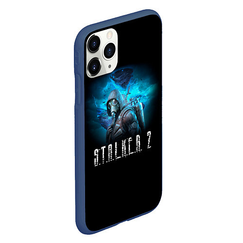 Чехол iPhone 11 Pro матовый Сталкер - радиация / 3D-Тёмно-синий – фото 2